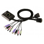 CS682 2-портовий USB DVI/Аудіо кабельний KVM перемикач з пультом віддаленого перемикання порту