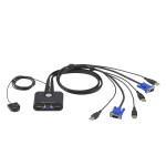 CS22U 2-портовий USB VGA кабельний KVM перемикач з пультом віддаленого перемикання порту