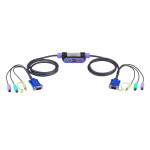 CS62A 2-портовий PS/2 VGA/Аудіо кабельний KVM перемикач (1.2м)