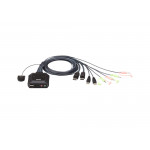 CS22DP 2-портовий USB DisplayPort кабельний KVM перемикач з пультом віддаленого перемикання порту