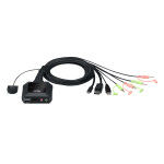 CS52DP 2-портовийUSB-C DisplayPort  гібридний кабельний KVM перемикач