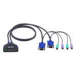 CS62S 2-портовий PS/2 VGA кабельний KVM перемикач (0.9м)