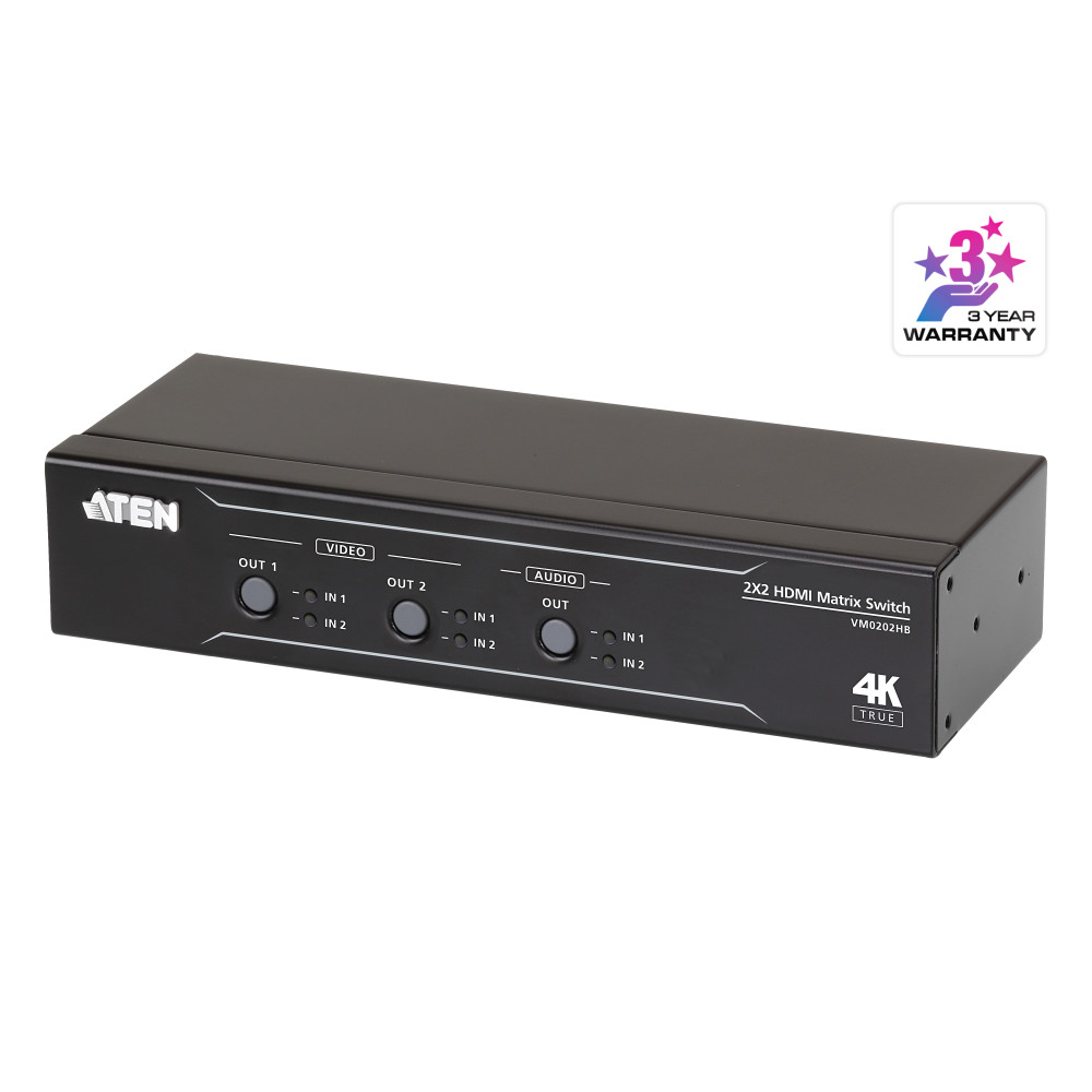 VM0202HB 2 x 2 True 4K HDMI перемикач матричний з вбудованим аудіодеембеддером VM0202HB 2 x 2 True 4K HDMI перемикач матричний з вбудованим аудіодеембеддером