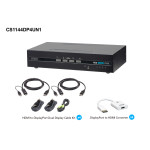 CS1144DP4UN1 4-портовий USB 4K  DisplayPort/HDMI універсальний комплект захищеного KVM перемикача з підтримкою двох дисплеїв (сумісність з PSD PP v4.0)