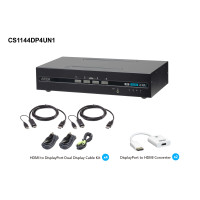 CS1144DP4UN1 4-портовий USB 4K  DisplayPort/HDMI універсальний комплект захищеного KVM перемикача з підтримкою двох дисплеїв (сумісність з PSD PP v4.0)