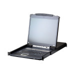 CL5716IM 16-портовий PS/2 USB VGA KVM перемикач з РК дисплеєм 17" однорейковий та доступом по IP 1-локальний/віддалений спільний доступи